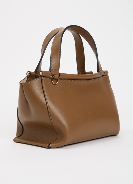 Wandler Ida handtas van kalfsleer met afneembare schouderriem - achterkant 6 cognac