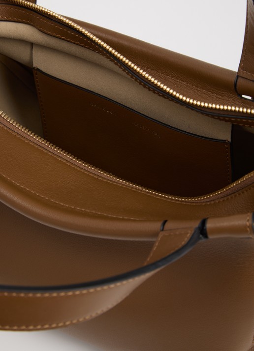 Wandler Ida handtas van kalfsleer met afneembare schouderriem - detail 2 cognac