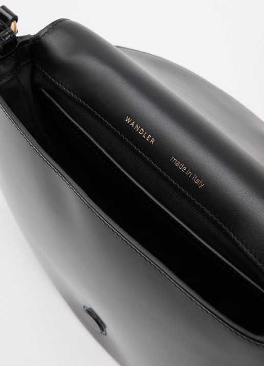 Wandler Kate crossbodytas van kalfsleer - detail zwart