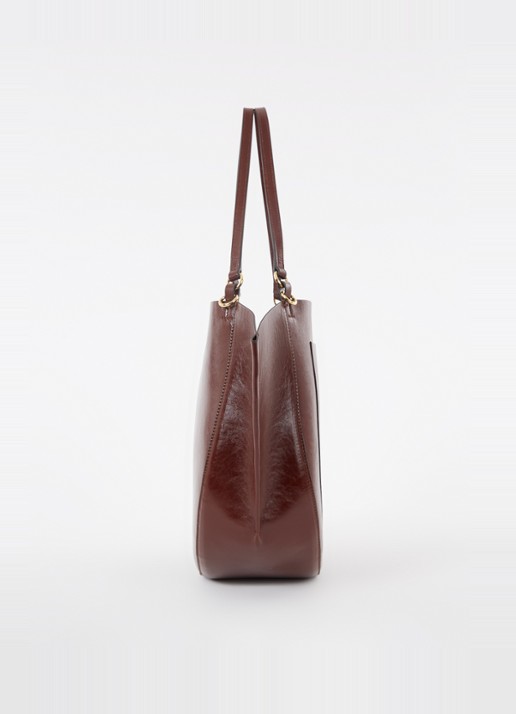 Wandler Mia shopper van kalfsleer - detail 6 kastanjebruin