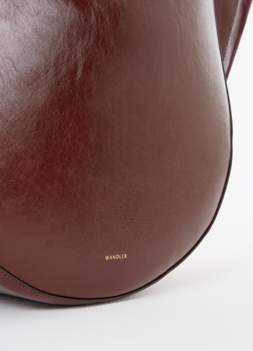 Wandler Mia shopper van kalfsleer - detail 7 kastanjebruin