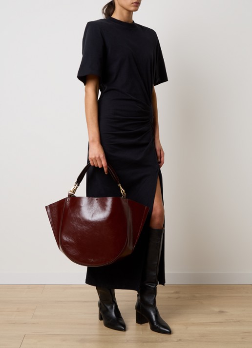 Wandler Mia shopper van kalfsleer - voorkant 2 kastanjebruin