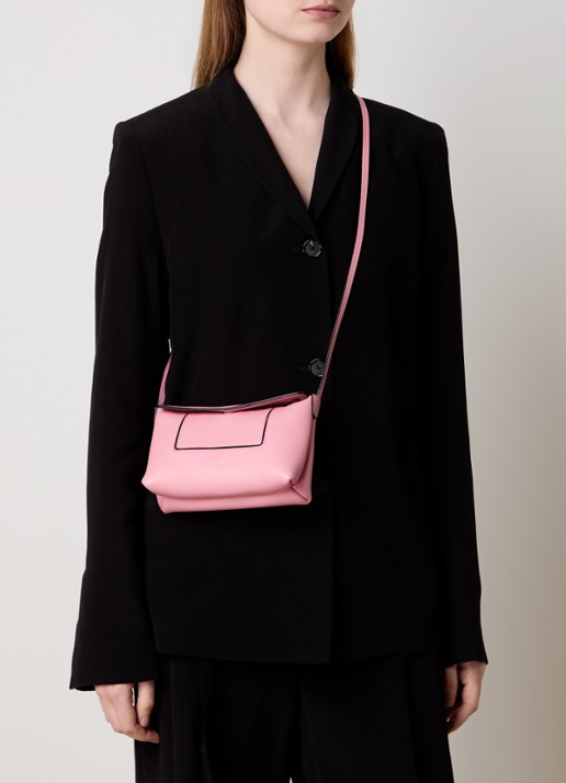Wandler Penelope Slouch schoudertas van kalfsleer - voorkant 3 roze