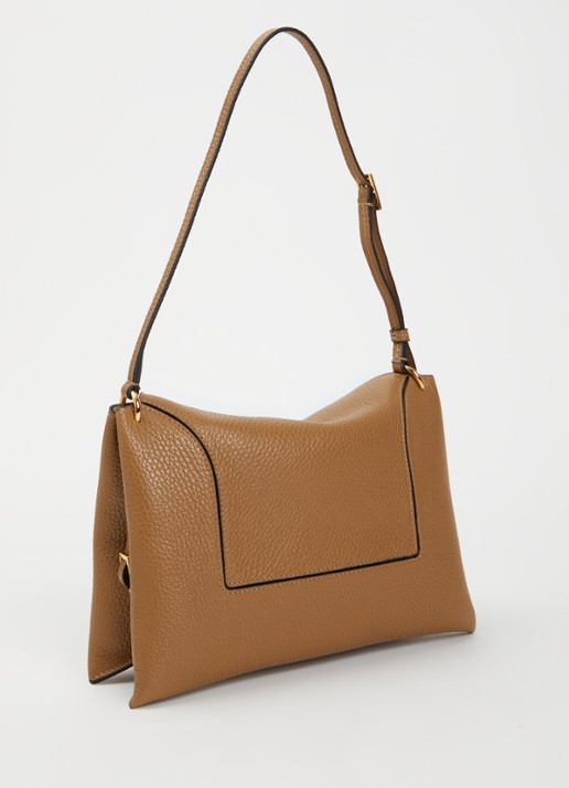 Wandler Penelope Slouch schoudertas van kalfsleer - achterkant camel