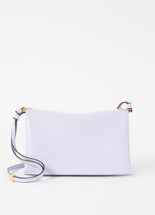 Wandler Uma Baguette crossbodytas van kalfsleer - voorkant lila