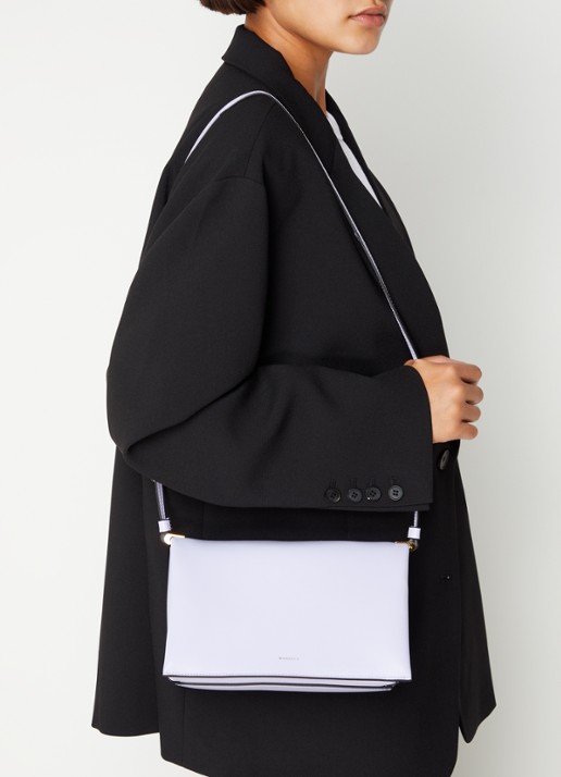 Wandler Uma Baguette crossbodytas van kalfsleer - voorkant 3 lila