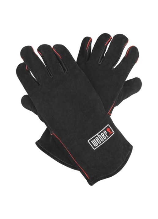 Weber Leren barbecuehandschoenen - voorkant zwart