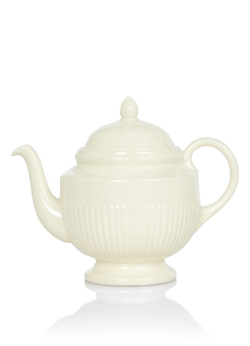 Wedgwood Edme theepot 0,8 liter - voorkant 2 gebroken wit