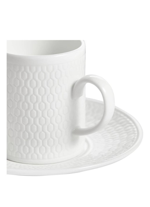 Wedgwood Gio espressokop & schotel 7 cl - voorkant 4 gebroken wit