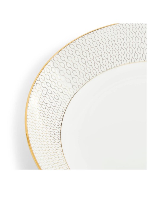 Wedgwood Gio Gold diep bord 22 cm - detail gebroken wit