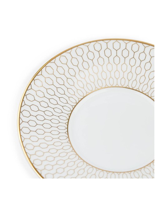 Wedgwood Gio Gold espressokopje met schotel 7,3 cl  - voorkant 2 gebroken wit