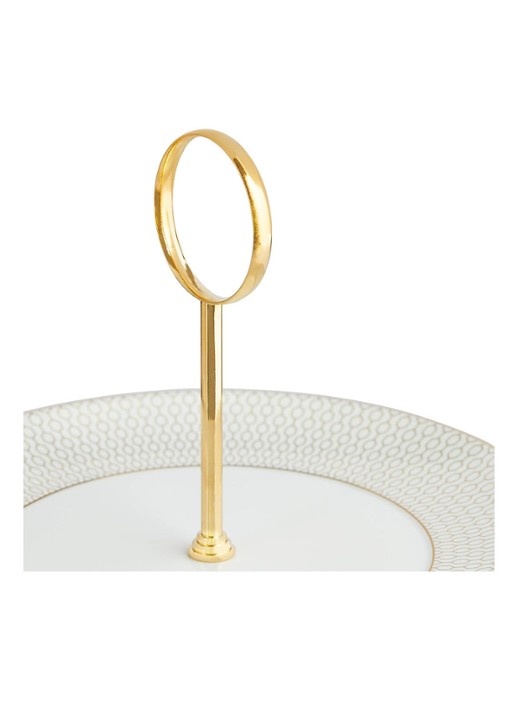 Wedgwood Gio Gold tweelaagse etagère - detail 2 gebroken wit