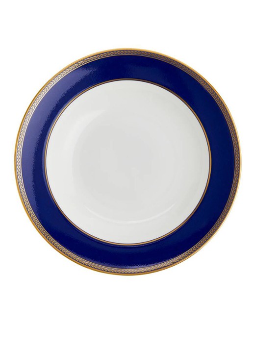 Wedgwood Renaissance Gold diep bord 23 cm - detail kobaltblauw