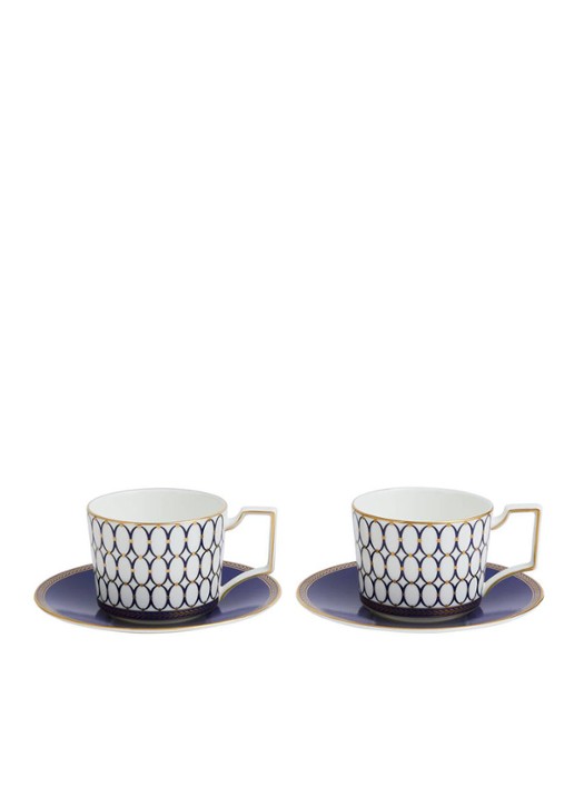 Wedgwood Renaissance Gold kop en schotel 22 cl set van 2 - detail 5 donkerblauw
