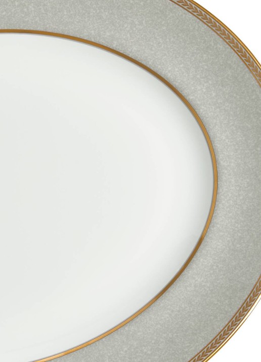 Wedgwood Renaissance Grey serveerschaal 35,7 cm  - voorkant 4 wit