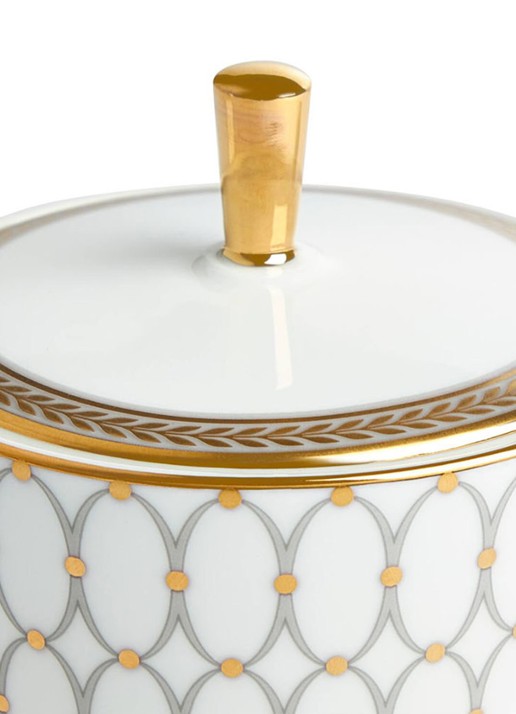 Wedgwood Renaissance Grey suikerpotje en melkkannetje 2-delig - voorkant 4 wit