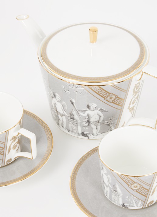 Wedgwood Renaissance Grey theeset 3-delig in geschenkdoos - voorkant 2 grijs