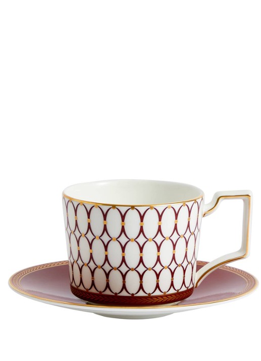 Wedgwood Renaissance Red theekopje en schotel 22 cl in giftbox