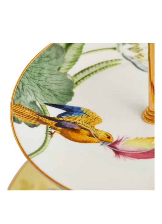 Wedgwood Waterlily etagère 34 cm - voorkant 2 wit