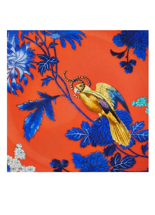 Wedgwood Wonderlust Golden Parrot ontbijtbord 20cm - achterkant 3 oranjerood