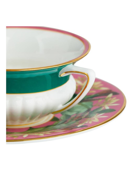Wedgwood Wonderlust Lotus kop en schotel 20 cl - achterkant 5 turquoise