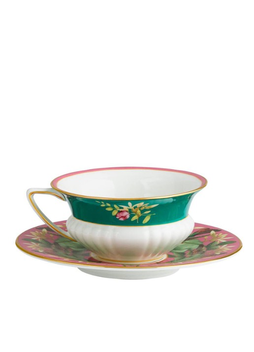 Wedgwood Wonderlust Lotus kop en schotel 20 cl - detail 4 turquoise