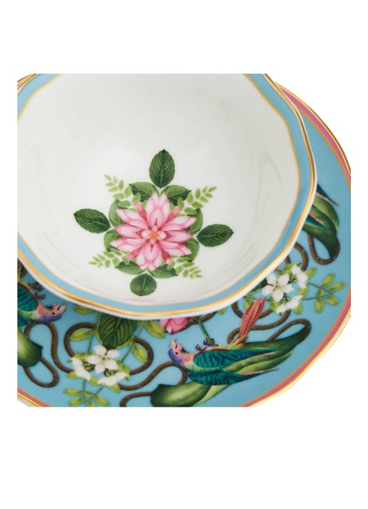 Wedgwood Wonderlust Menagerie kop en schotel 15 cl - achterkant 3 lichtblauw