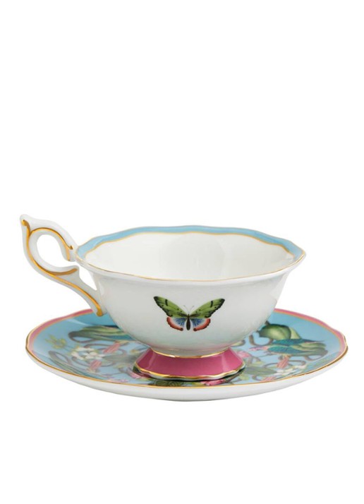 Wedgwood Wonderlust Menagerie kop en schotel 15 cl - detail 6 lichtblauw