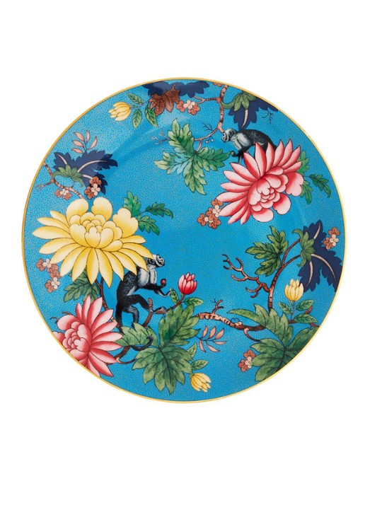 Wedgwood Wonderlust  Sapphire Garden ontbijtbord 20 cm - detail 5 lichtblauw