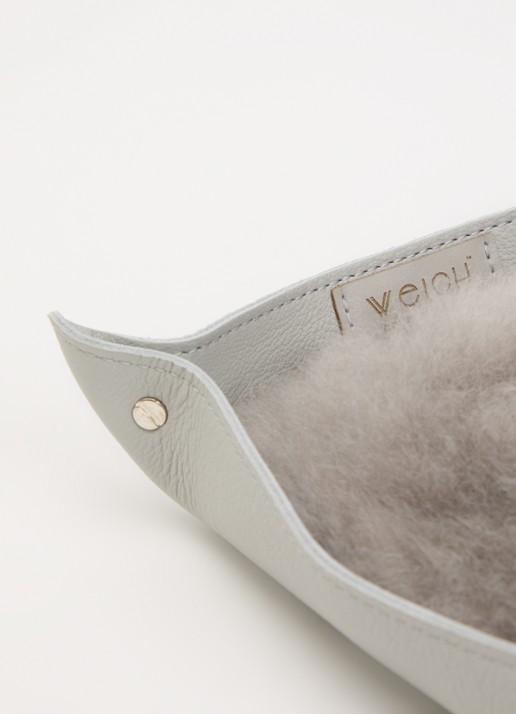 WEICH Todo Catchall opbergschaal van alpaca vacht 20 cm - voorkant 2 grijs