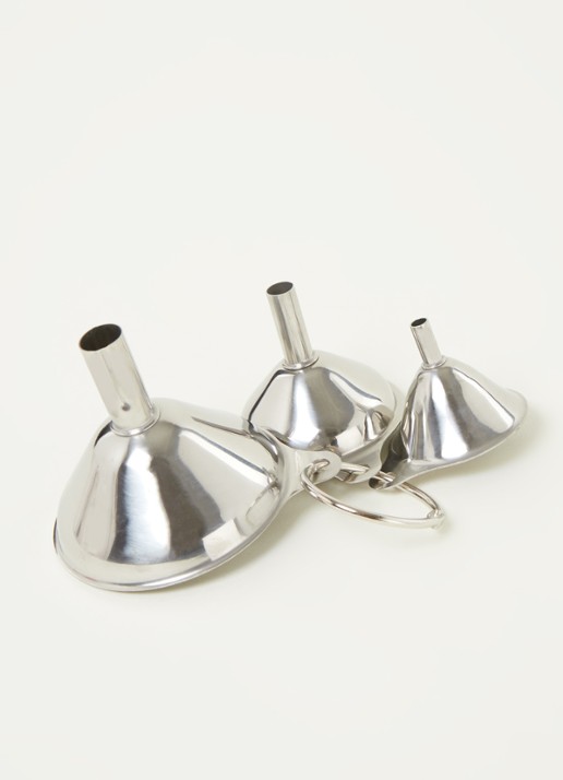 Westmark Mini trechter set van 3  - detail zilver