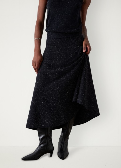 Whistles Annie Sparkle midi rok met lurex