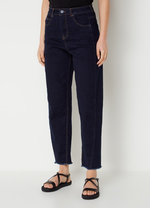 Whistles Barrel high waist cropped loose fit jeans met donkere wassing