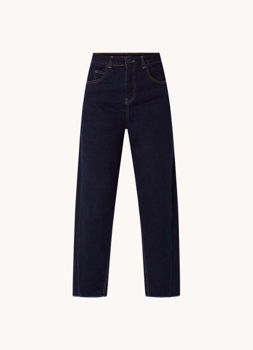 Whistles Barrel high waist cropped loose fit jeans met donkere wassing - voorkant 2 indigo