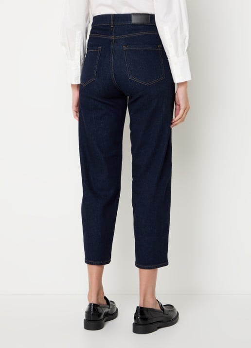 Whistles Barrel high waist cropped tapered jeans met donkere wassing - achterkant 3 indigo