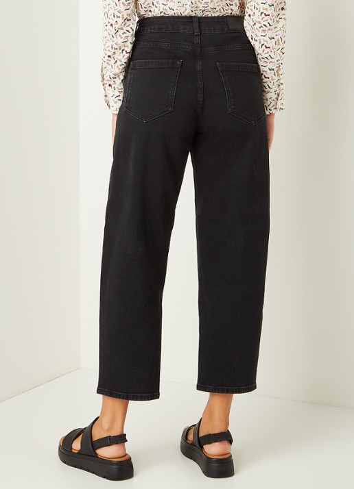 Whistles Barrel high waist tapered cropped jeans - achterkant 3 zwart