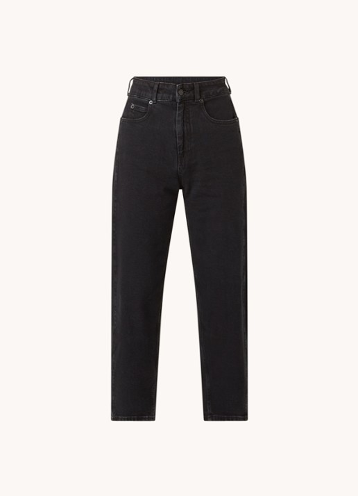 Whistles Barrel high waist tapered cropped jeans - voorkant zwart