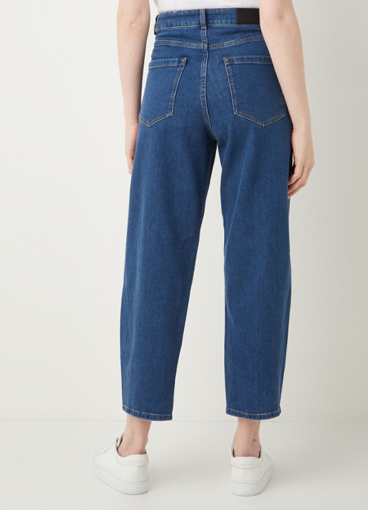Whistles Barrel high waist tapered cropped jeans - achterkant 5 indigo
