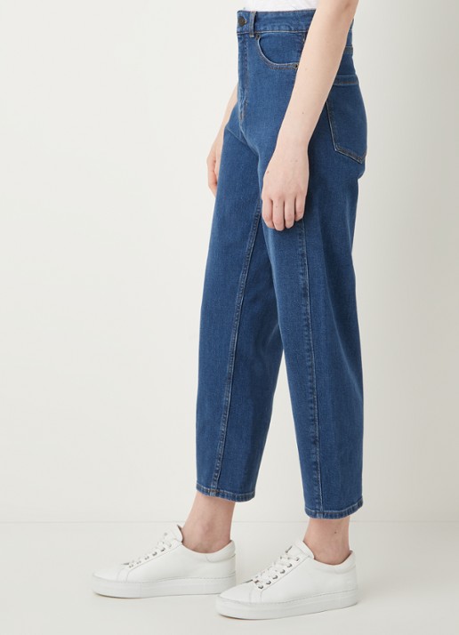 Whistles Barrel high waist tapered cropped jeans - detail 4 indigo