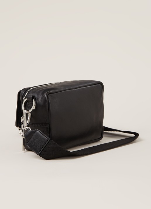 Whistles Bibi crossbodytas van leer  - detail 3 zwart