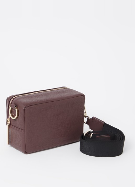 Whistles Bibi crossbodytas van leer - achterkant 2 aubergine