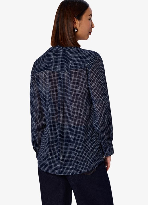Whistles Blouse met borstzakken - achterkant 3 blauw