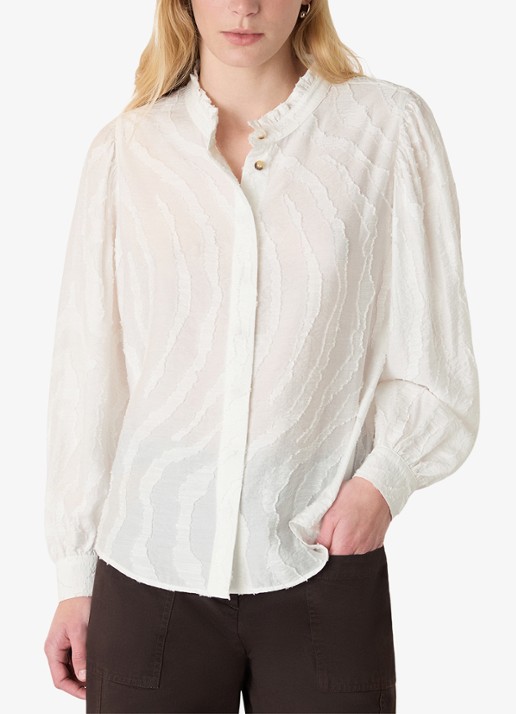Whistles Blouse met dierenprint - detail ivoor