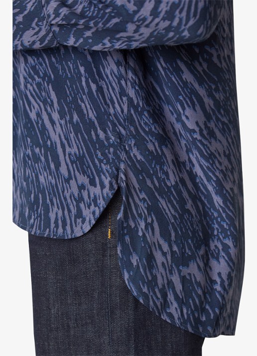 Whistles Blouse met grafische print - detail 3 donkerblauw