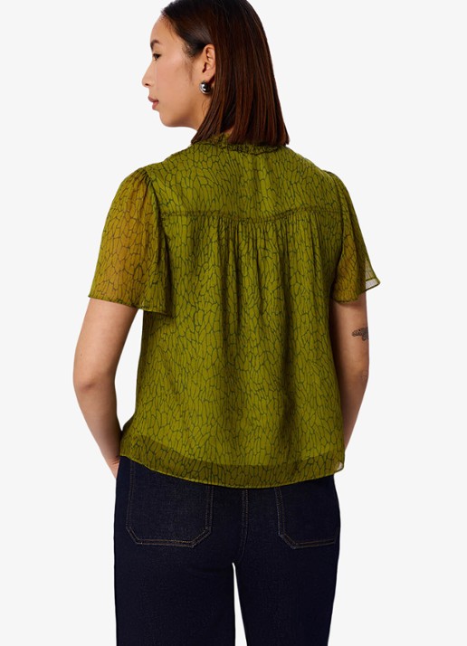 Whistles Blouse met print - achterkant 5 groen