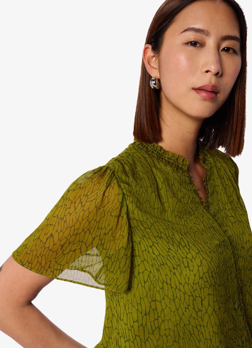 Whistles Blouse met print - detail 4 groen