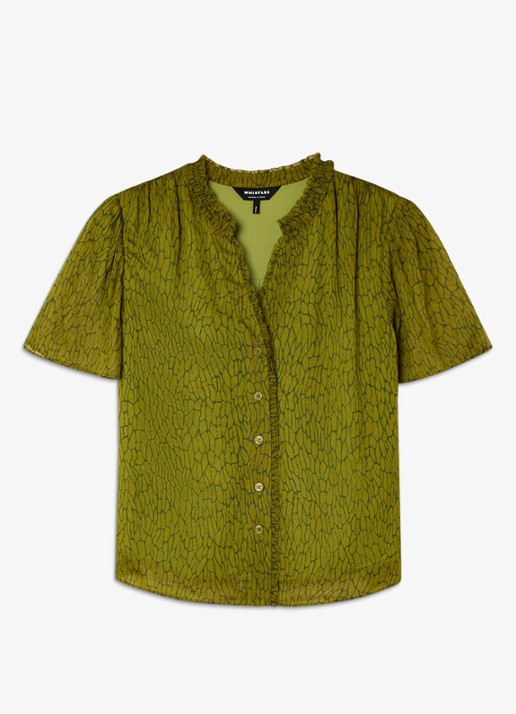 Whistles Blouse met print - voorkant groen