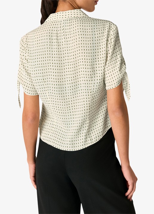 Whistles Blouse met stippenprint - achterkant bronsgroen