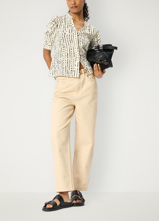 Whistles Blouse met stippenprint - voorkant 2 ivoor