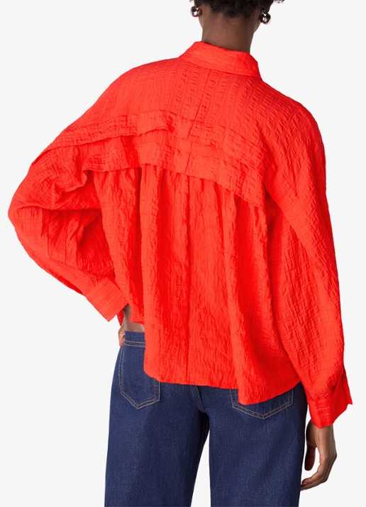 Whistles Blouse met textuur - achterkant 4 steenrood